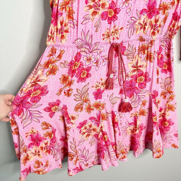 Loft Lily Godet Puff Sleeve‎ Mini Flare Dress Pink 3/4 sleeve Women’s Size XXL - Picture 4 of 12